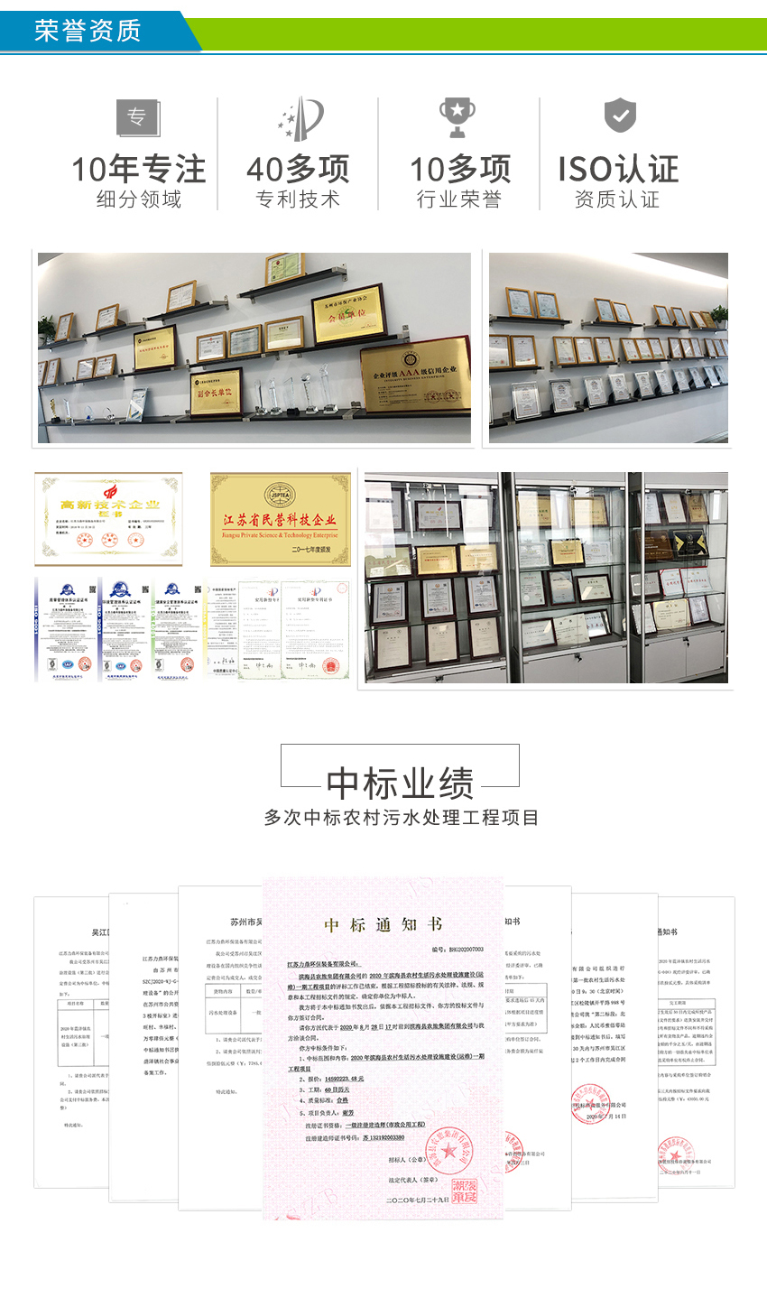 LD-SC農(nóng)村污水處理設備榮獲多項專利資質(zhì)認證